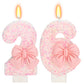 ElekFX 26th Birthday Candles for Cake, Pink Bow Number Cake Candles, 2.76 inch Number Happy Birthday Candle, Cake Topper Decorat