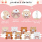 Zomiboo 12 Pcs Mini Plush Stuffed Animal Bulk 4 Inch Graduation Bear Easter Egg Stuffer For Diy Kids Birthday Carnival School Prizes Gift Goodie Bag Filler(Brown, Khaki, Apricot, White, Bear)