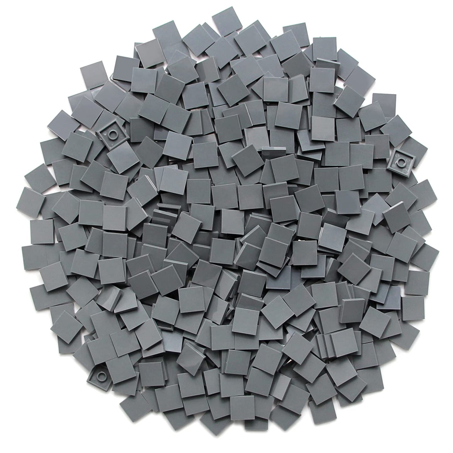 Dark Bluish Gray 2×2 Tile ×500 Parts And Pieces Flat Moc Bricks, Bulk Building Blocks For Smooth Surface Wall Floor, Toy Accessories Compatible With Major Brands
