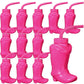 Hoolerry 12 Pcs Cowboy Boot Party Plastic Cups With Straws And Lids 10 Ounces Plastic Cowboy Cups For Western Themed Party Suppl