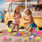 TOY Life 41 Pcs Beach Toys Collapsible Sand Toys Toddlers with Silicone Bucket Shovels & Sand Castle Building Kit Molds, Sandbox