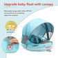 Baby Float With Canopy Non Inflatable Mambobaby Float Pool Floats, Sun Protection Baby Swimming Float Add Tail Avoid Flip Over S