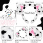 Syhood Puppy Dog Costume Set Kids Dog Ears Headband Bowtie Nose Tail Paw Gloves Puppy Animal Costume For Halloween Carnival World Book Day(Black White,Simple Style)