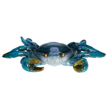 Beachcombers Gloss Blue Crab 8-Inch Length Resin, Figurine