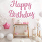 Beishida Pink Happy Birthday Banner - No Diy,10Feet,Pre-Strung-Glitter Happy Birthday Sign, Happy Birthday Garland,Happy Birthda