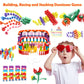 WOOD CITY 1000 Piece Wooden Dominoes Set for Kids - Colorful Stacking Blocks with Storage Bag - Educational Toy