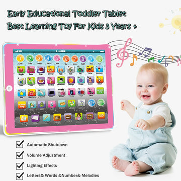 Wenbeier Kids Tablet Learning Pad Toddler Tablet With Abc Word Song Music Number Electronic Interactive Toy For Educational Preschool Boys & Girls 3 4 5 Years Old