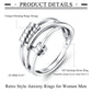 MILACOLATO 925 Sterling Silver Anxiety Ring for Women Men Fidget Peace Rings for Anxiety Stress Reliever Spinner Ring Retro Adju
