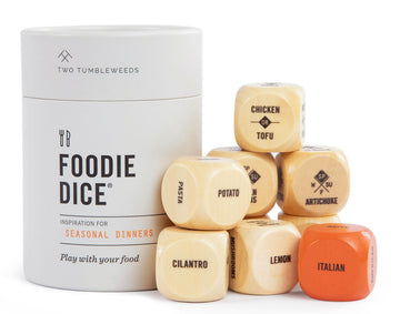 Two Tumbleweeds Foodie Dice - New Edition | Play with Your Food! | Set of 9 Dice to Inspire Creative, Seasonal Meals | Includes