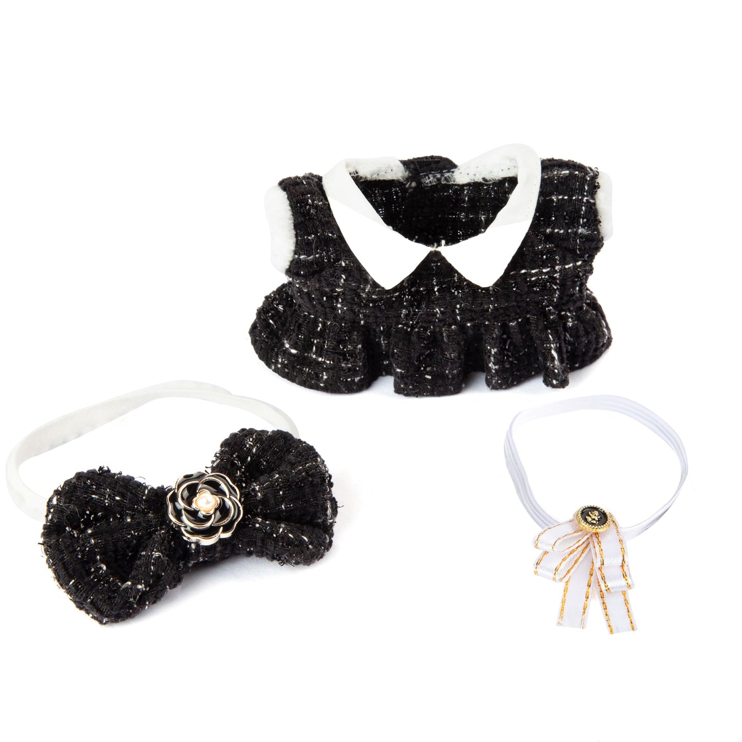 enhanced Doll Clothes - elegant Chic Style Set for 17cm Dolls  Doll Outfit for Display  Collectors  Gift - Cute Miniature Fashion Accessories - Black Camellia (No Doll)