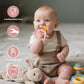 Chuya Baby Teething Toy for 0-3 3-6 6-12 12-24 Months Bunny Mitten Toys Anti-Drop Chewable Hand Teether for Infant,Food Grade Si