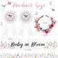 Ceenna Wildflower Baby Shower Decorations Baby in Bloom Floral Mom to Be Sash and Dad to Be Pin Flower Crown for Gender Reveals