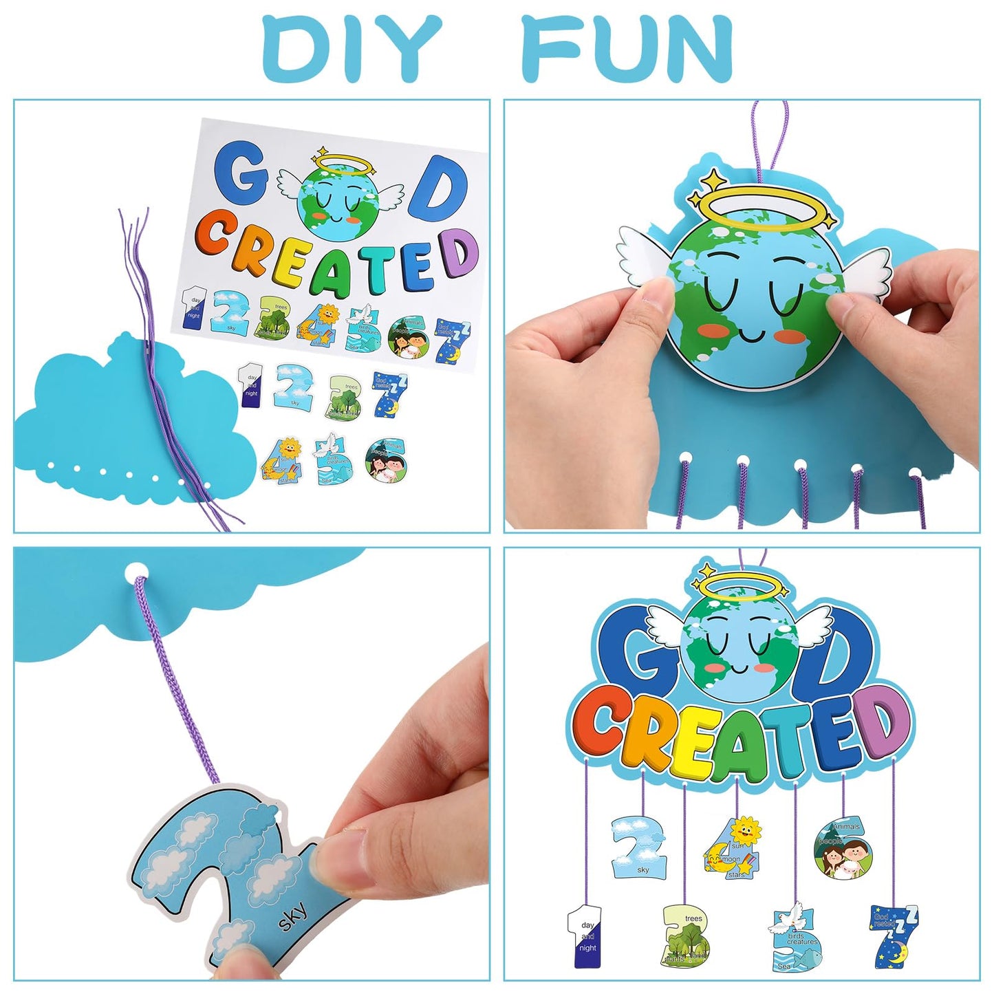 Yeaqee 30 Sets 7 Days of Creation Sunday School Crafts Make Your Own Bible Crafts Sunday School and Religious Craft for Toddler