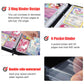 Pink Card Binder for Girls 4 Pocket with 50 Sleeves up to 400 Cards Cute Trading Card Binder Waterproof Photocard Storage Bag for Cute Cards