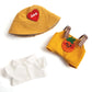 17 cm Doll Clothes  3-Piece Set Stylish Clothes for 17cm Doll  enhanced Outfit with Accessories for Doll - Red Heart Yellow Hat & Polo Shirts & Pumpkin Romper (NO Doll)