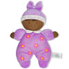 June Garden 9' My First Doll Hazel - Soft Plush Baby Doll With Rattle - Purple Outfit