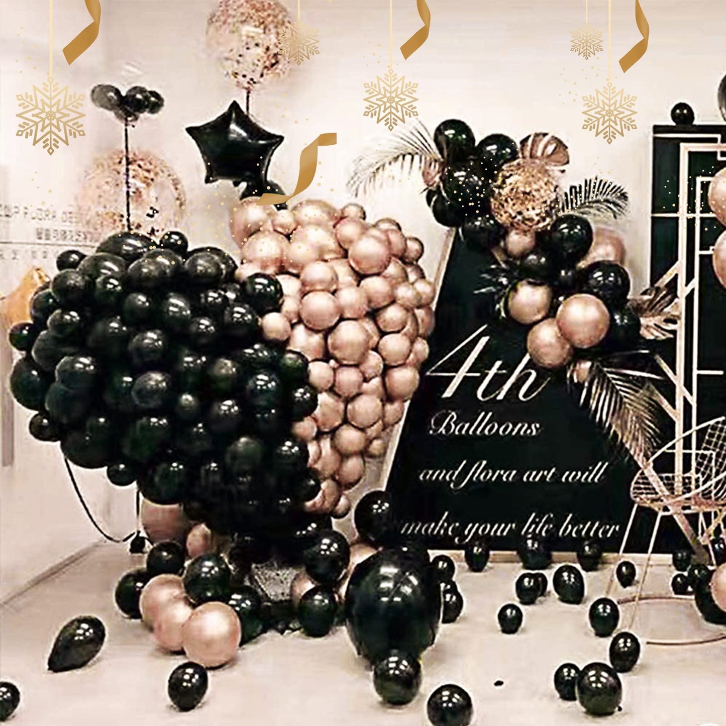 Kawkalsh Black Balloon Arch Kit 111Pcs 18 12 5 Inch Latex Party Balloons Garland For Birthday Baby Shower Wedding Engagement Ann