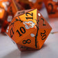 Orange Metal Dice D&D, DNDND 7 PCS Heavy Metallic DND Dice Set with Grogeous Gift Case for Dungeons and Dragon Tabletop Game (Or