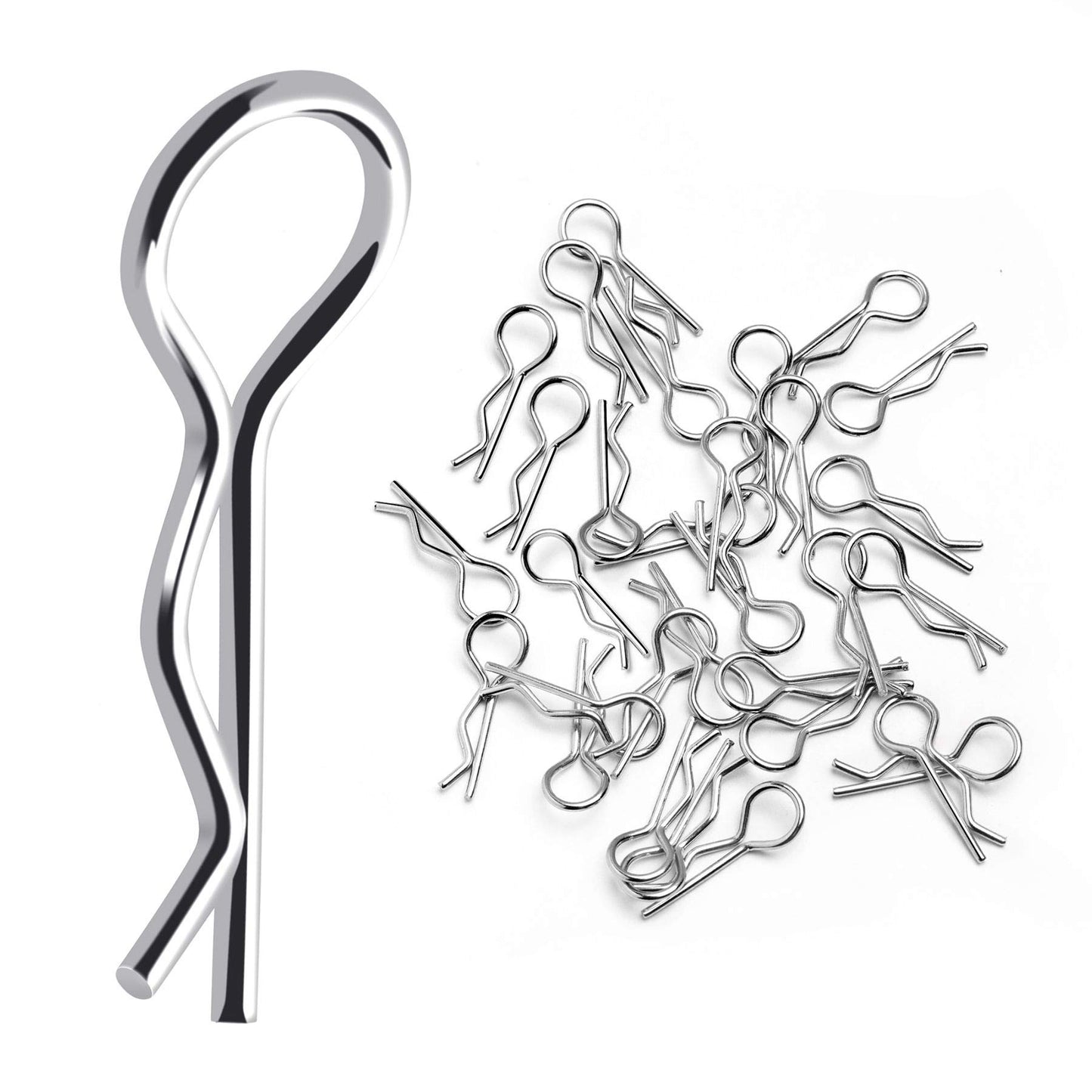 KCRTEK 100Pcs RC Body Clips,30-Degree Angle RC Clips Easy to Plug for All 1/10 1/12 Scale Redcat HPI Himoto HSP Exceed RC Car Pa