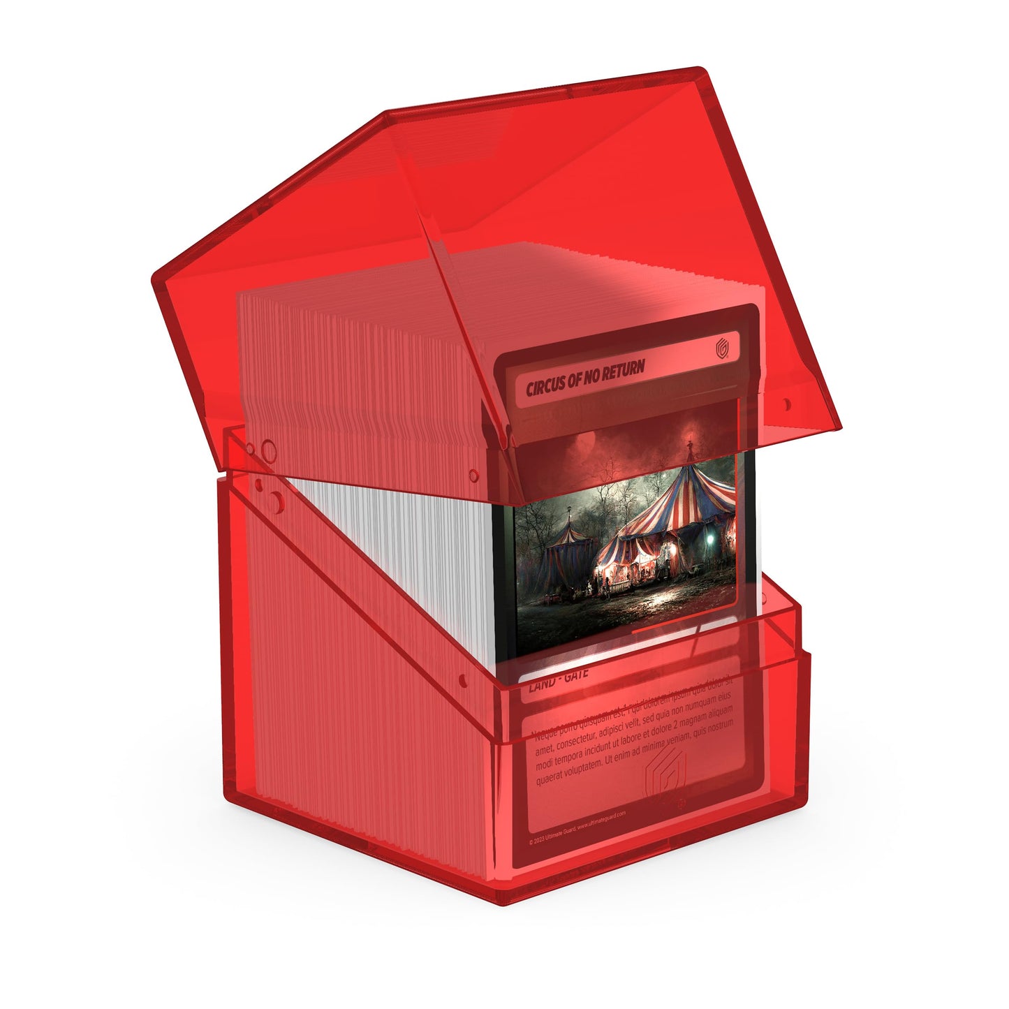 Ultimate Guard Boulder 100+ Clear, Deck Case For 100 Double-Sleeved Tcg Cards, Ruby, Secure & Durable Storage For Trading Card G