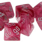 Chessex CHX27524 Dice-Ghostly Glow 7Pc Set, Pink/Silver, Large (18mm - 25mm)
