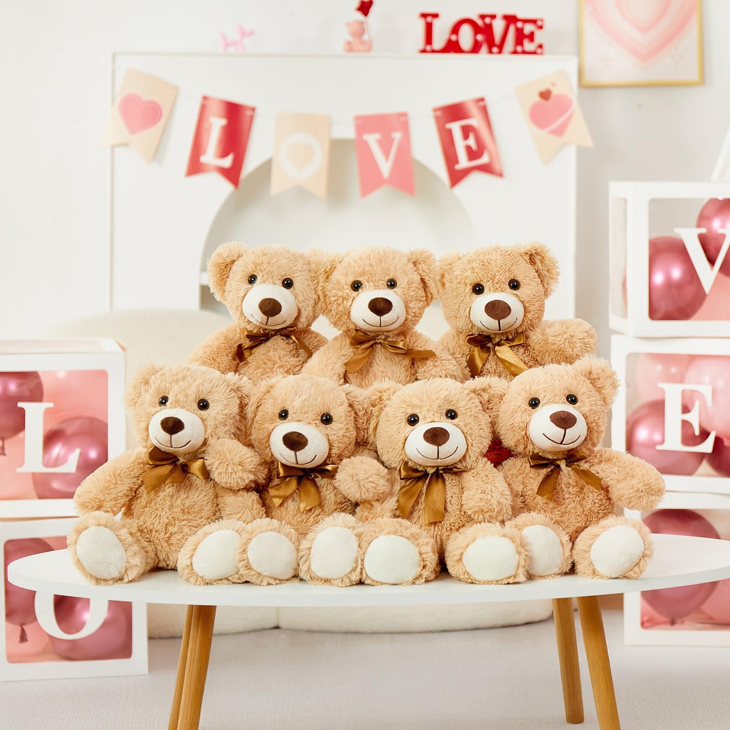 Maogolan 13Pcs Bulk Teddy Bears Stuffed Animals Baby Shower, Soft Small Stuffed Teddy Bears In Bulk, 13.5' Cuddly Mini Teddy Bears Centerpiece Baby Shower,Wedding,Party,Engagement
