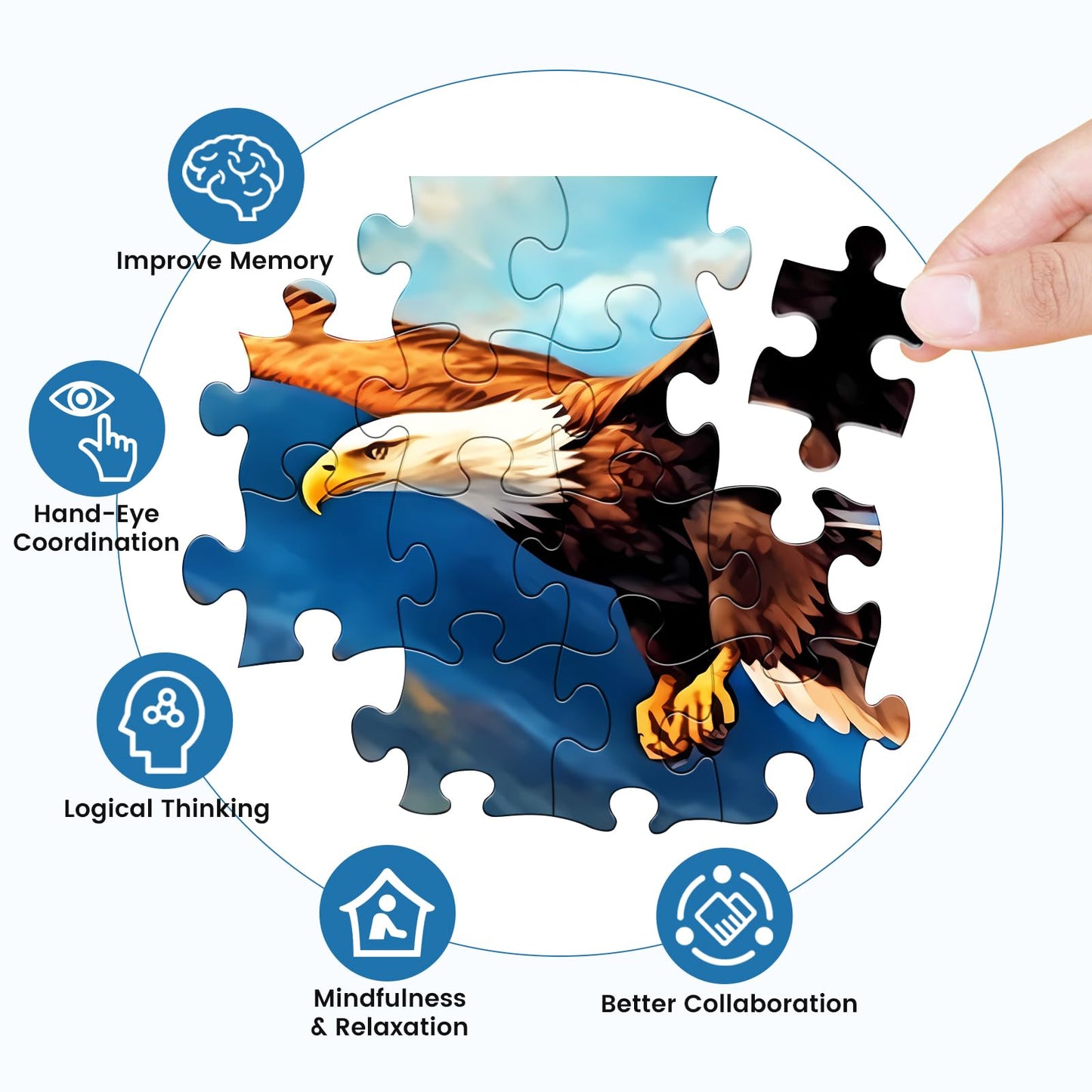 500 Piece Puzzle for mature-themeds  Jigsaw Puzzles Eagle Puzzles Games 500 Pieces and Up for mature-themed Children Elderly Great Gift Family Games 20.5X15