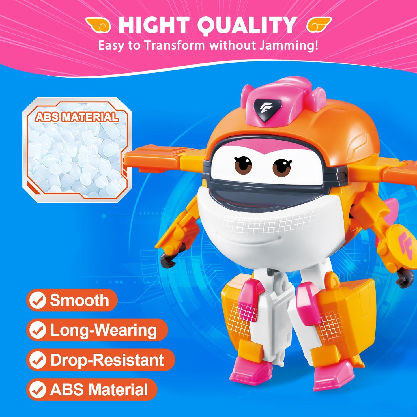 Super Wings Transformable Toys, 5 In Tiki Airplane Transforming Figures Toys, 2 In 1 Mode Rescue Bots Action Figure Toys For 3-5