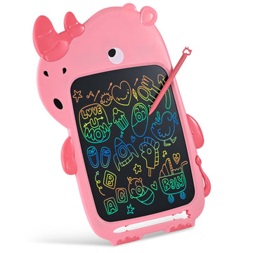 Lcd Writing Tablet For Kids, 10 Inch Colorful Electronic Doodle Board, Educational Learning Rhinoceros Drawing Pad Toys For Kids