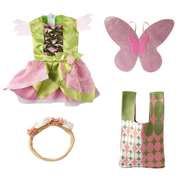 4 Pcs Reborn Baby Doll Clothes Flower Fairy Theme For 17 - 20 Inch Baby Doll With Fairy Dress, Shiny Wing, Headband And Handbag,