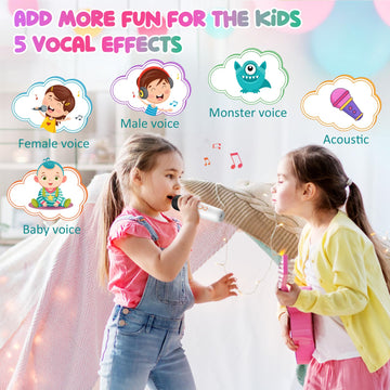 Yenlove Mini Karaoke Machine For Kids Adults, Portable Bluetooth Speaker With 2 Wireless Microphones, For 4 5 6 7 8 9 10+ Years