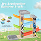 Wooden Car Ramp Toy Set  Montessori Ramp Set Includes 4 Mini Cars and Track - Educational Gift for Boys and Girls 3+ Years Old