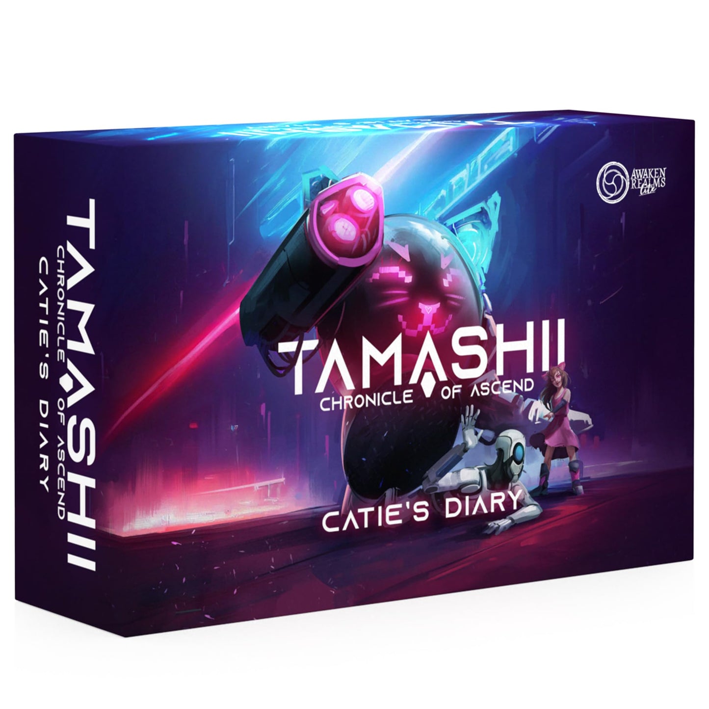 Awaken Realms Tamashii: Chronicles Of Ascend Catie'S Diary Miniatures - Immerse Yourself In Catie'S Whimsical World! Sci-Fi Strategy Game, Ages 14+, 1-4 Players, 45-90 Min Playtime, Made