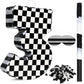 Lewtemi Race Car Number Piata Small Checkered Race Car Birthday Party Decoration Black and White Racing Piata with Stick Confett