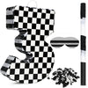 Lewtemi Race Car Number Piata Small Checkered Race Car Birthday Party Decoration Black and White Racing Piata with Stick Confett