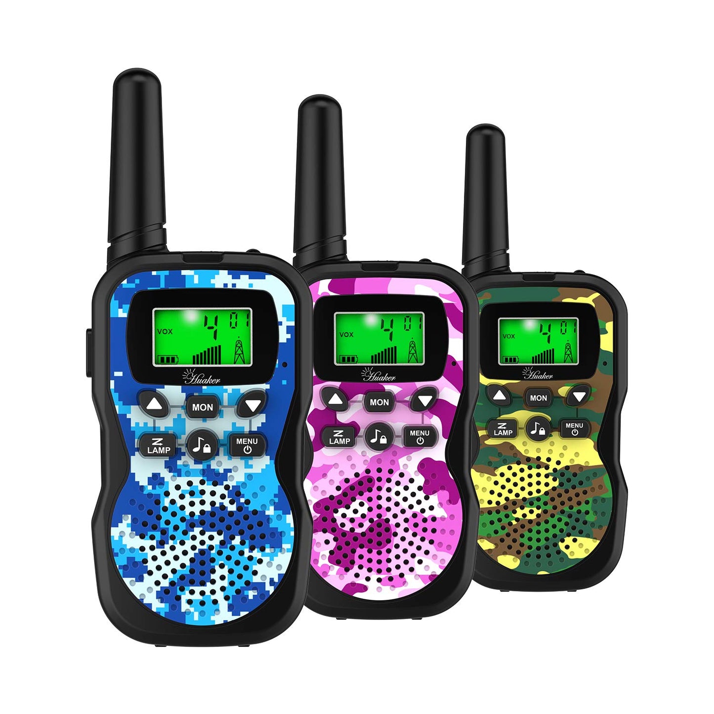 Huaker Kids Walkie Talkies,3 Pack 22 Channels 2 Way Radio Toy With Flashlight And Lcd Screen,3 Miles Range Walkie Talkies For Kids Outside Adventures, Camping, Hiking