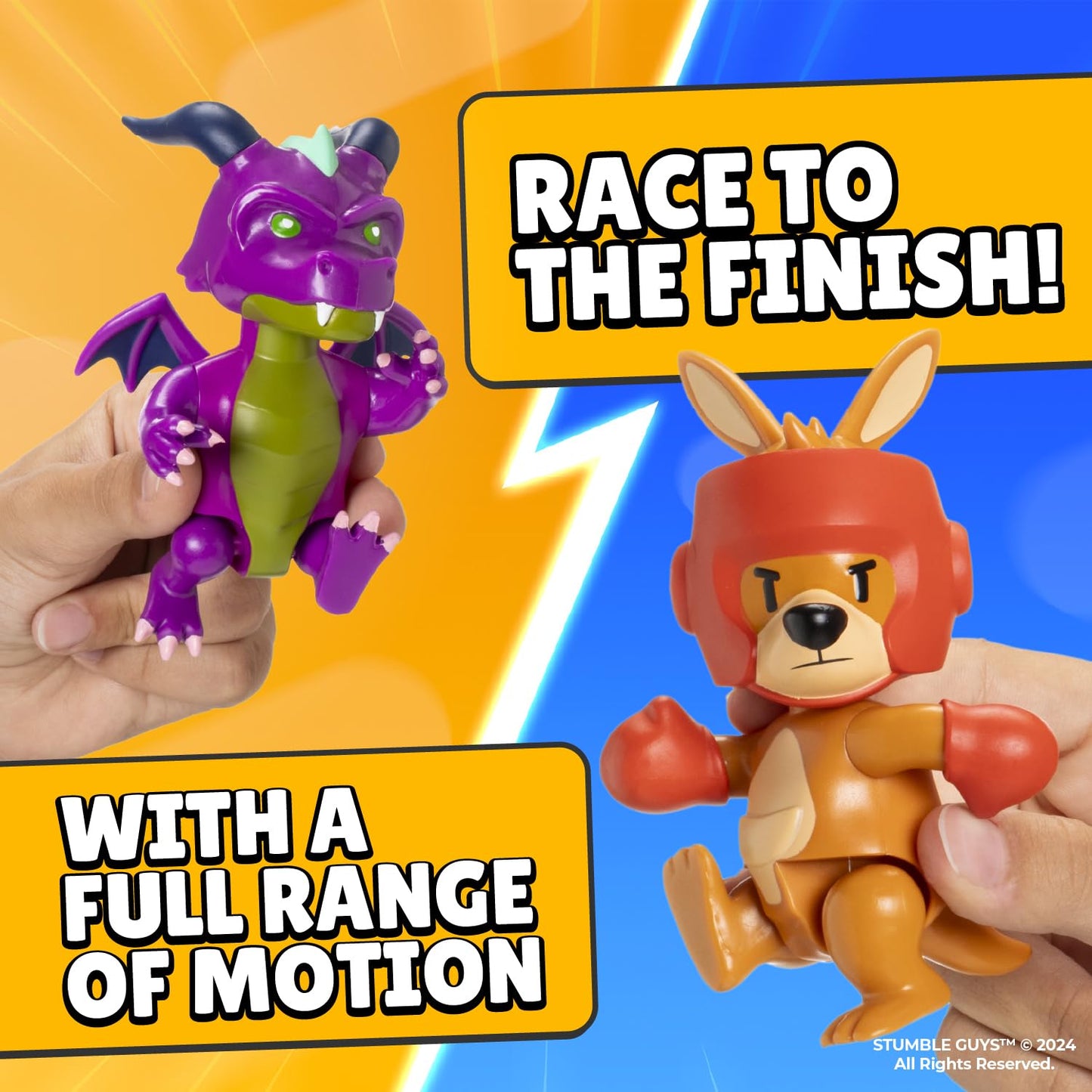 Stumble Guys Series 2 | Articulated Action Figure - 4.5 Collectible Toy | 1-Pack Window Display Box with Hidden Stickers | 4 Unique Characters to Collect (Boxing Roo)