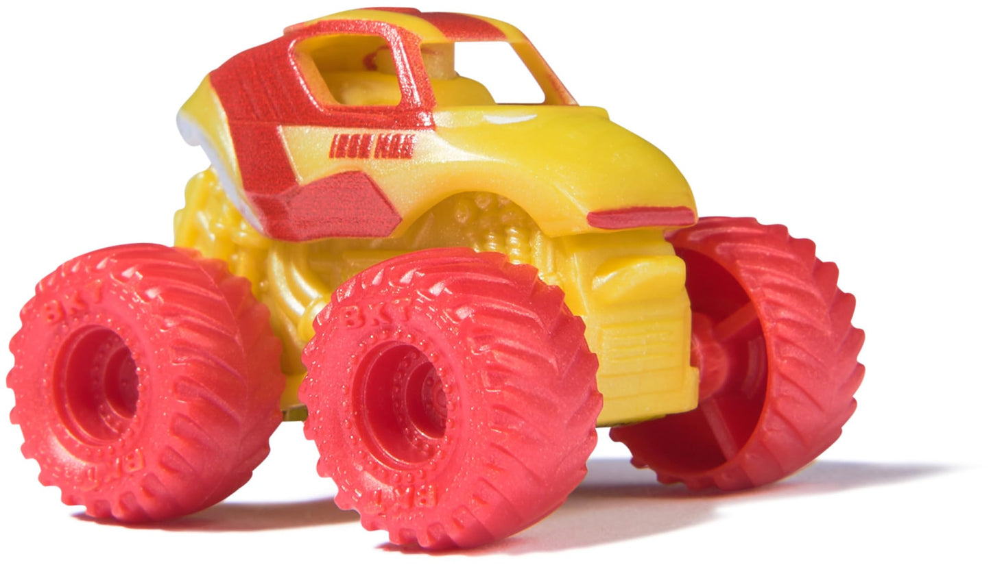 Monster Jam Marvel Mini Truck Set Of 3 With Black Panther, Captain America, Iron Man, Scale 1:87, Robust And With Cool Details,