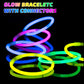 HONLYNE 500 Pcs Glow Sticks Bulk Party Pack, 8 Glow in the Dark Party Supplies, Glow in the Dark Light Up Sticks with Connecto