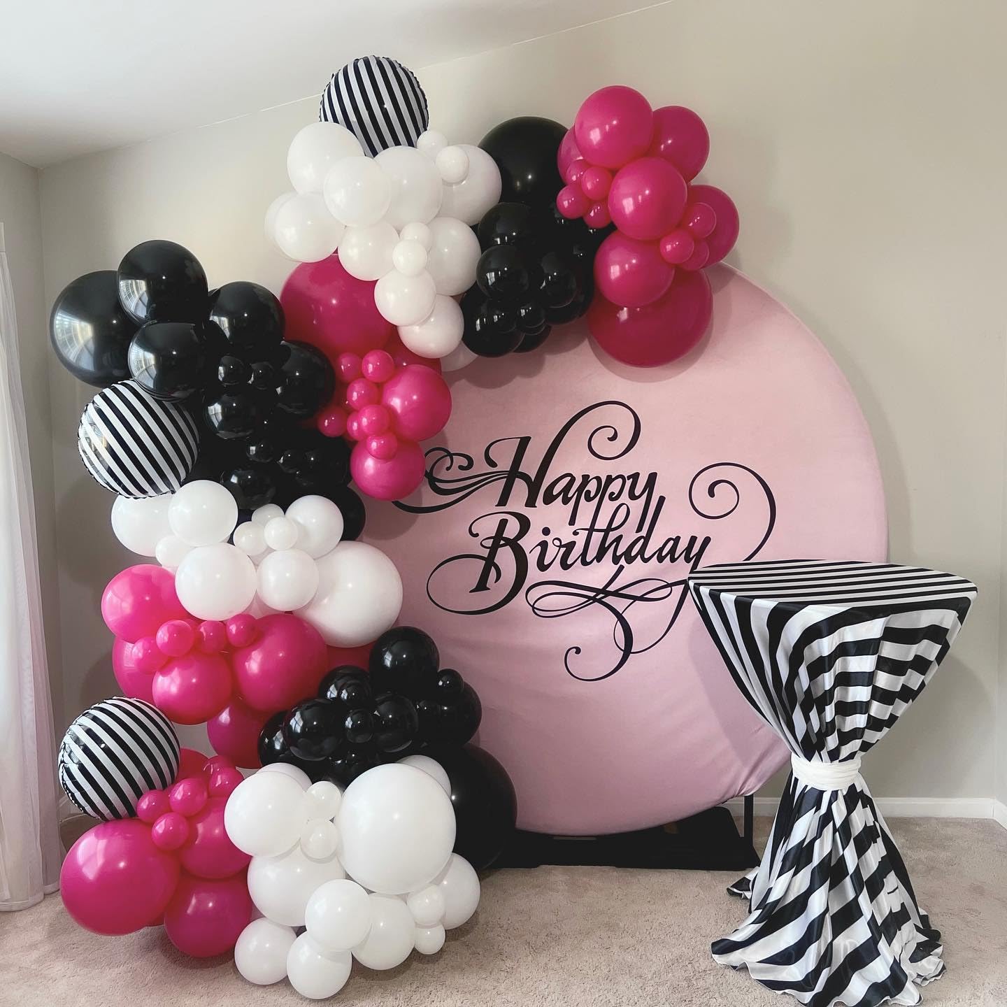 Bezente Hot Pink Balloons 18 Inch - 30 Pack Large Thick Pink Balloons Big Round Hot Pink Latex Balloons For Wedding Baby Shower