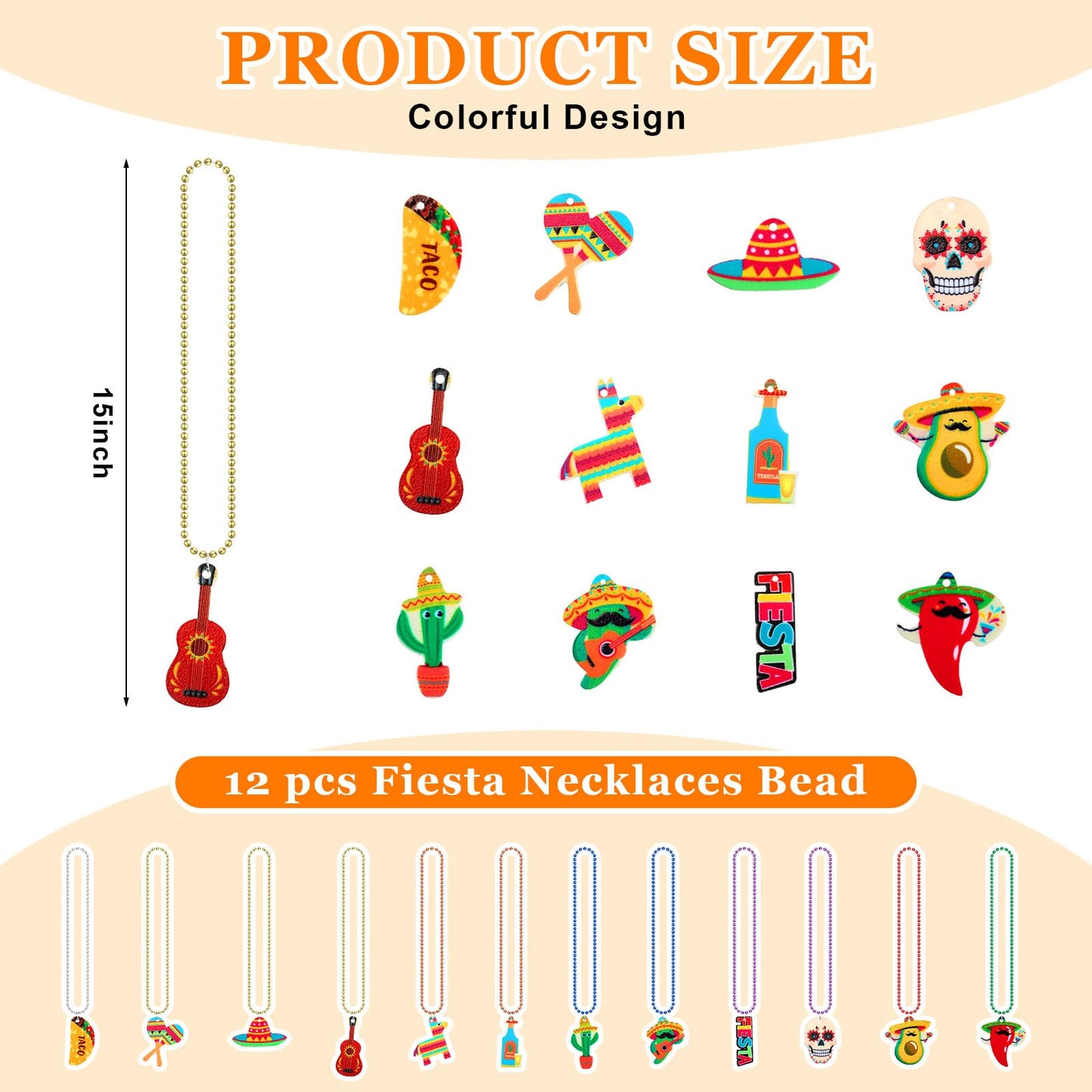 Riceshoot 24 Pcs Mexican Fiesta Party Supplies 12 Sombrero Headbands 12 Cinco de Mayo Necklaces Party Favors for Kids Teens Birt