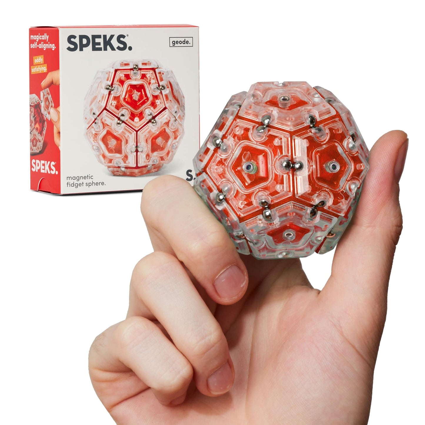Speks Geode Sphere Magnetic Fidget Toy for mature-themeds | Quiet mature-themed Sensory Toy for Stress Relief & Anxiety  Office Desk Toy & Top Gadget Gift Idea | Lava  12-Piece Set
