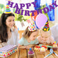 Purple Happy Birthday Banner Sign Happy Birthday Bunting Banner Flag Garland For Kids Boys Girls Baby Birthday Party Decorations Supplies