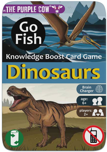 The Purple Cow Go Fish! - Dinosaurs - The Classic Card Game With A General Knowledge Boost For Kids & Families Ages 6+