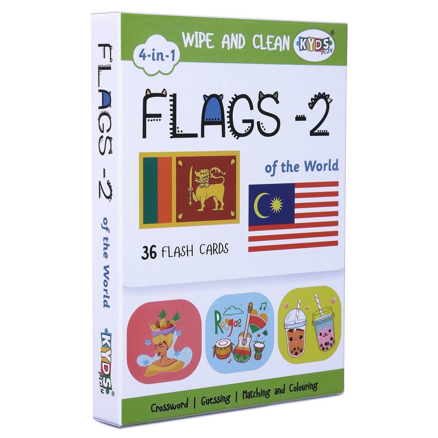 Kyds Play  Flags 2  Wipe And Clean Activity Motor_Skills Flash Cards For Kids