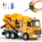 MQDMINI Cement Mixer Toy Truck - Children's Remote Control Truck, Toy Cement Mixer Rechargable Hydraulic Car for 6 7 8 9 Year Ol