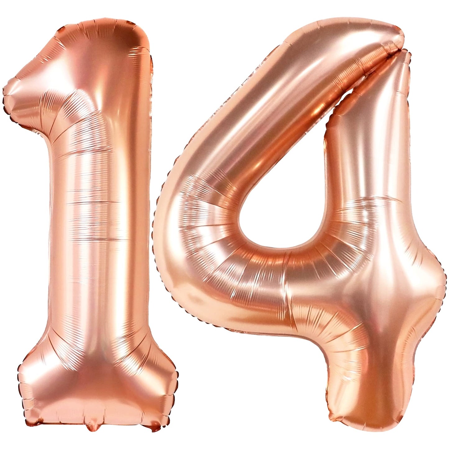 Giant, Rose Gold 14 Balloon Numbers Set - 40 Inch, Number 14 Balloons For Birthdays | Happy 14Th Birthday Decorations For Girls | Rose Gold 14 Balloons For 14 Year Old Birthday | 14 Birthday Balloons