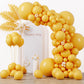 Voircoloria 130Pcs Mustard Yellow Balloons Different Sizes 18'' 12'' 10'' 5'' Lemon Yellow Latex Balloon Garland Arch Kit For Bi
