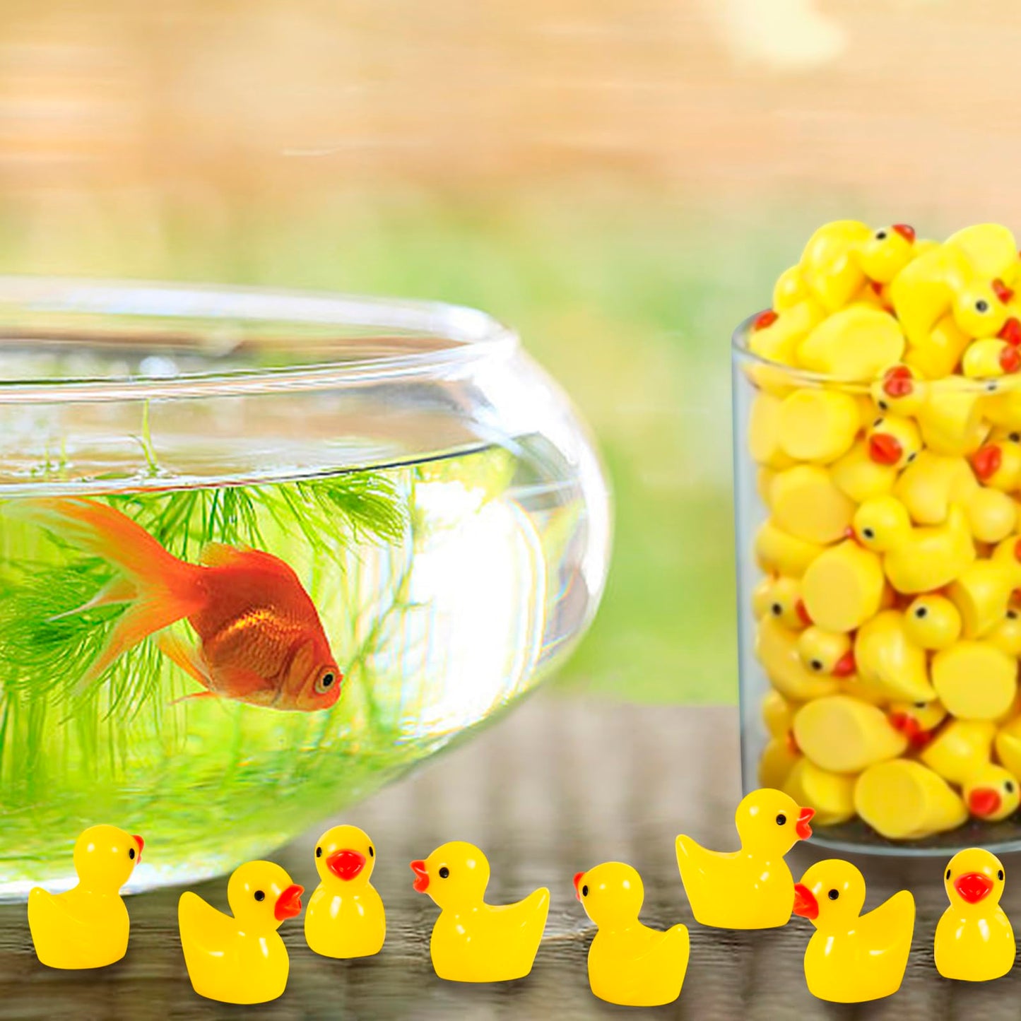 ONLYFU 1000Pcs Mini Resin Ducks Bulk Tiny Duck Figurine for Fairy Garden Landscape Aquarium Potted Plant Decoration Prank Game D