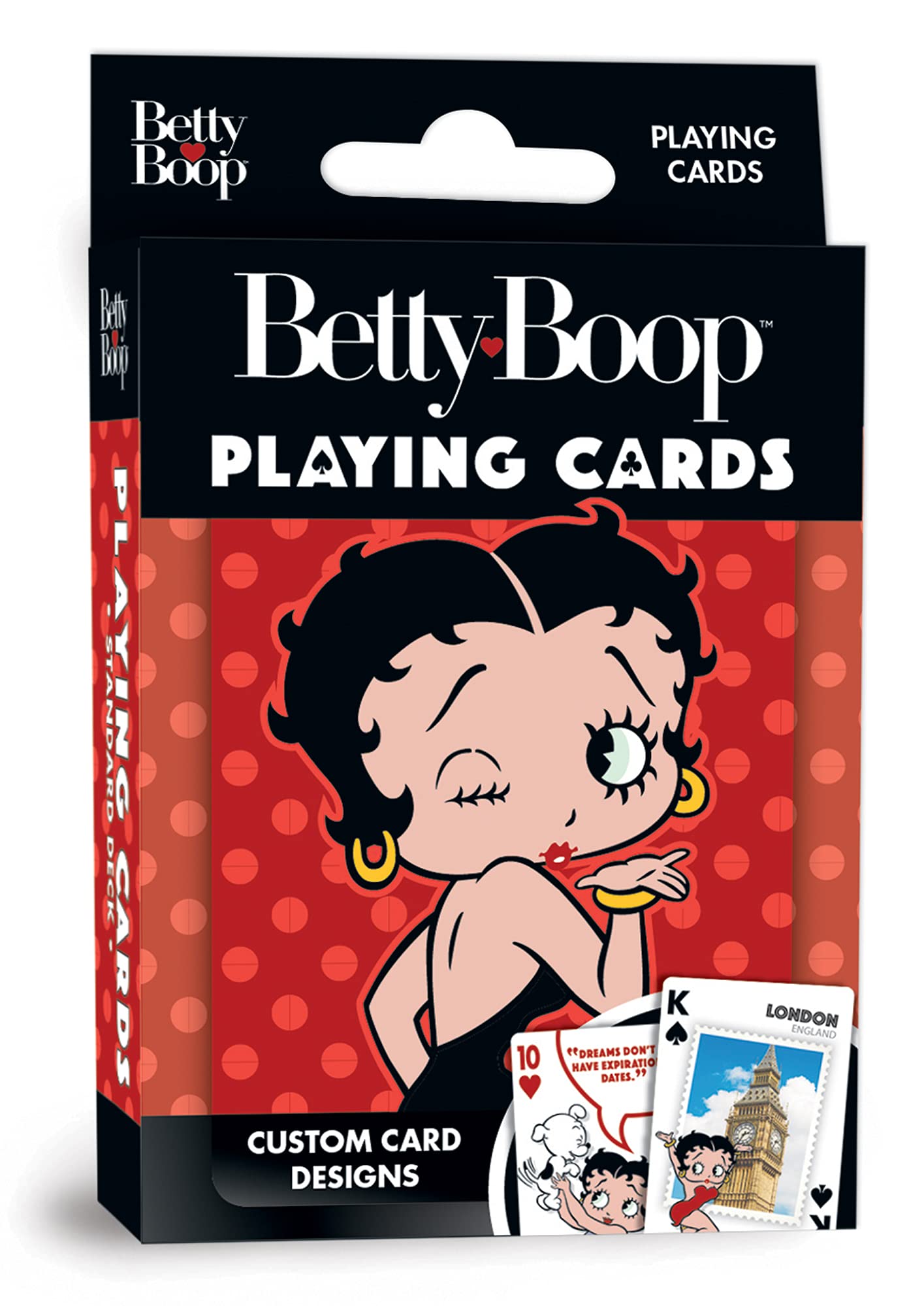 MasterPieces Betty Boop Playing Cards - Cardstock, 52+2 Deck, Assorted Colors - Officially Licensed Family Game